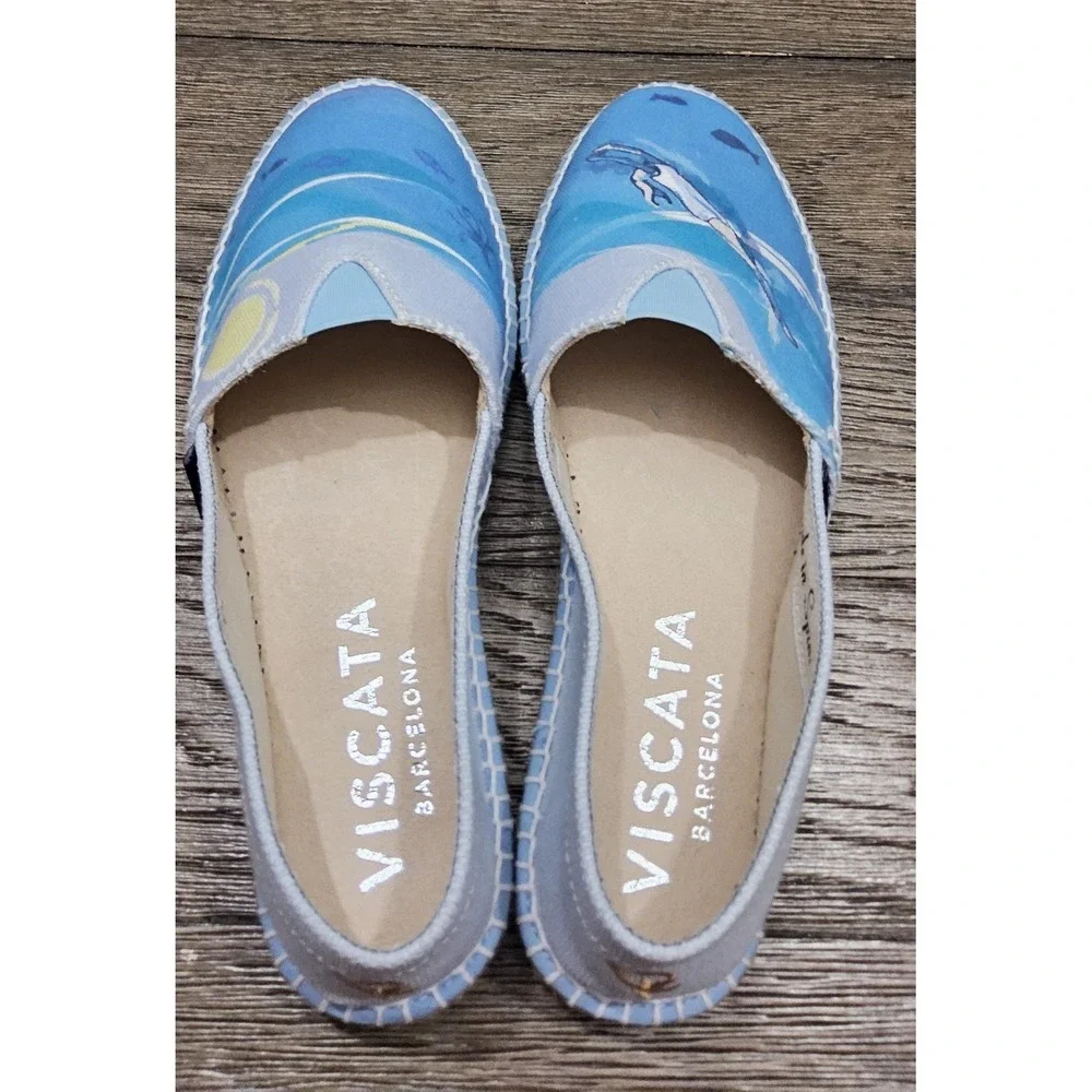 Ocean Core Espadrilles Shoes Womens 7 EU 38 NEW Granny Coastal Nautical Blue